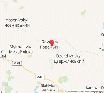Map of Rowenky, Luhansk