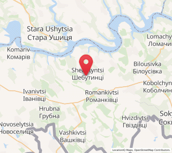 Map of Shebutyntsi, Chernivtsi