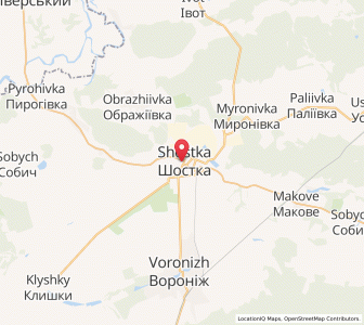 Map of Schostka, Sumy