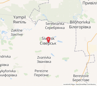 Map of Siversk, Donetsk