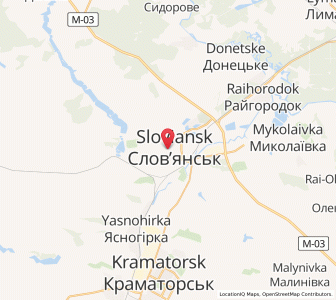 Map of Slowjansk, Donetsk