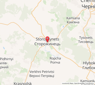 Map of Storozynetz, Chernivtsi