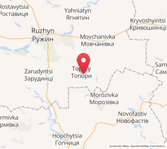 Map of Topory, Zhytomyr