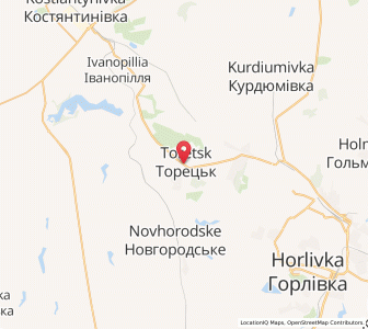 Map of Dserschynsk, Donetsk
