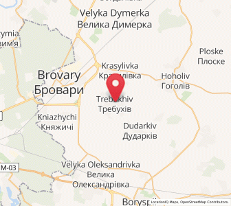 Map of Trebukhiv, Kiev