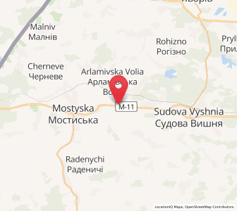 Map of Tvirzha, Lviv