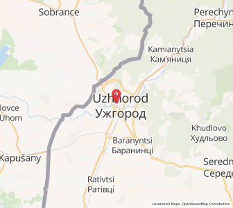 Map of Uschhorod, Transcarpathia