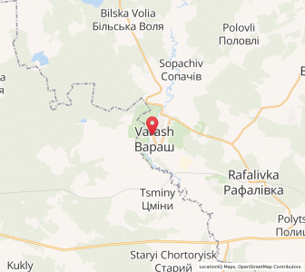 Map of Warasch, Rivne