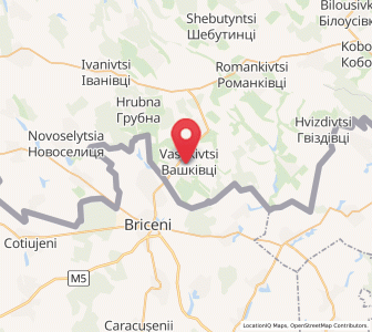 Map of Vashkivtsi, Chernivtsi