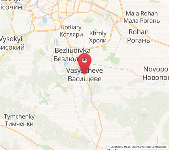 Map of Vasyshcheve, Kharkiv