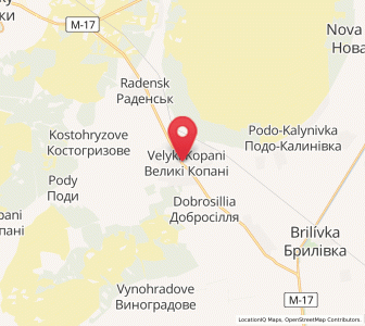 Map of Velyki Kopani, Kherson