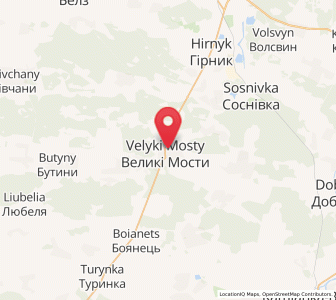 Map of Velyki Mosty, Lviv