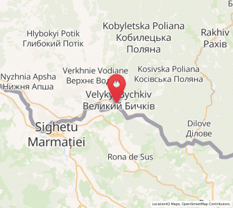 Map of Velykyy Bychkiv, Transcarpathia