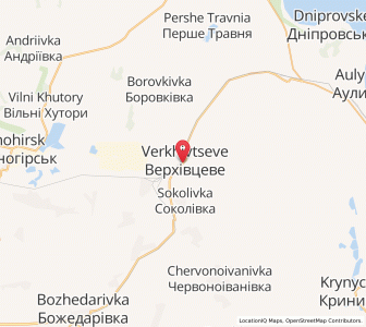 Map of Werchiwzewe, Dnipropetrovsk
