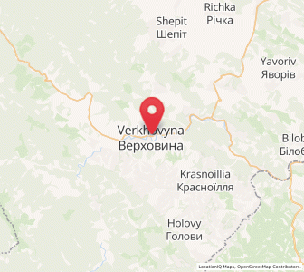 Map of Verkhovyna, Ivano-Frankivsk