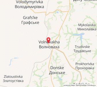 Map of Volnovakha, Donetsk