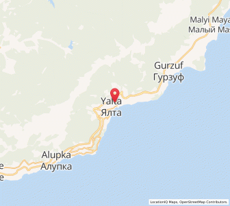 Map of Jalta, Crimea