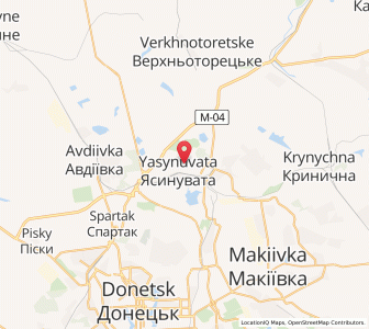 Map of Jassynuwata, Donetsk