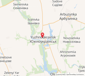Map of Juschnoukrajinsk, Mykolaiv