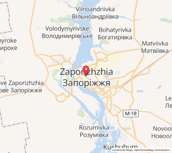 Map of Saporoshje, Zaporizhzhia