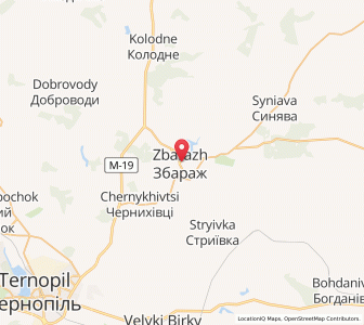 Map of Zbarazh, Ternopil