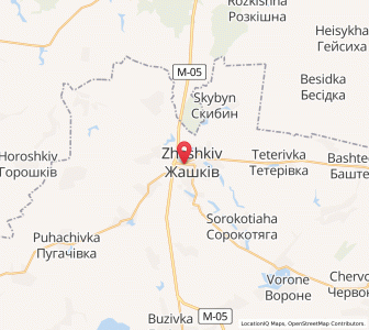 Map of Zhashkiv, Cherkasy