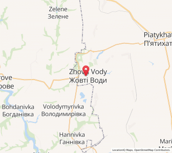Map of Schowti Wody, Dnipropetrovsk