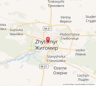 Map of Schytomyr, Zhytomyr