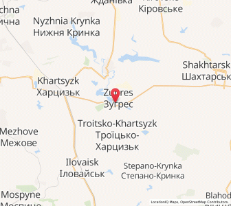 Map of Suhres, Donetsk