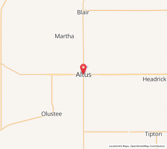 Map of Altus, Oklahoma