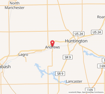 Map of Andrews, Indiana