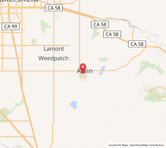 Map of Arvin, California