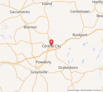 Map of Central City (Kentucky), Kentucky