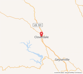 Map of Cloverdale (Kalifornien), California