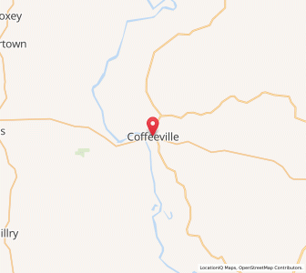 Map of Coffeeville, Alabama