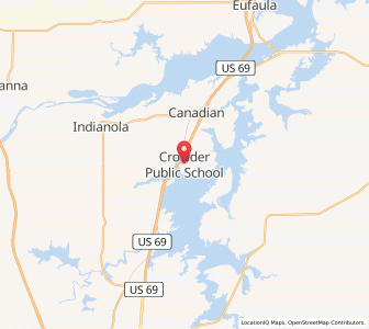 Map of Crowder, Oklahoma