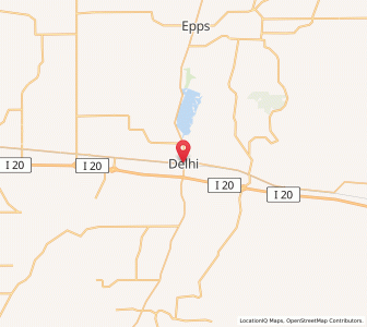 Map of Delhi (Louisiana), Louisiana