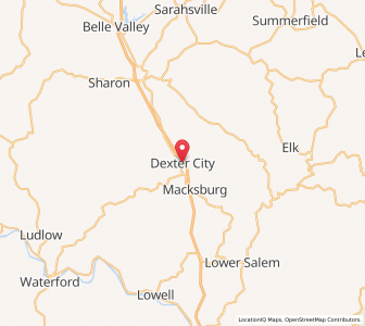Map of Dexter City, Ohio