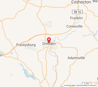 Map of Dresden, USA, Ohio