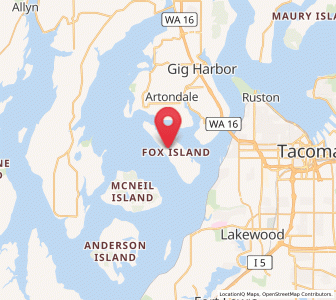 Map of Fox Island, Washington