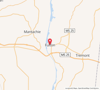 Map of Fulton (Mississippi), Mississippi