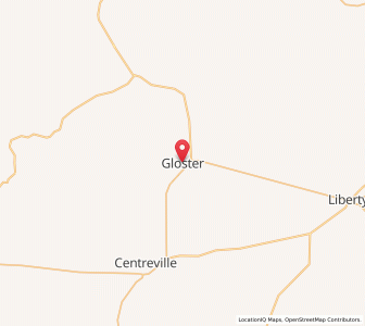 Map of Gloster, Mississippi