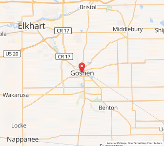 Map of Goshen (Indiana), Indiana