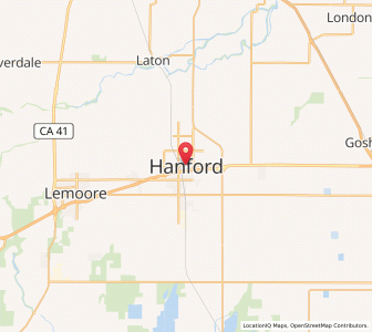 Map of Hanford, California