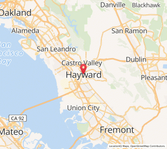 Map of Hayward, California