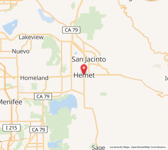 Map of Hemet, California