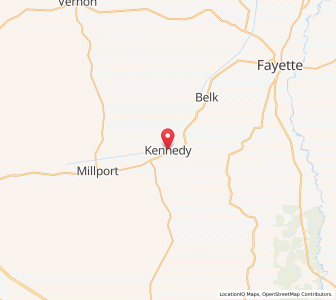Map of Kennedy, Alabama