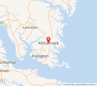 Map of Kilmarnock (Virginia), Virginia