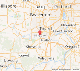 Map of King City, Oregon