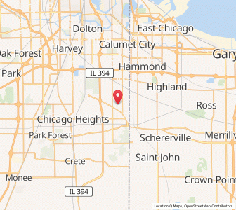 Map of Lynwood, Illinois